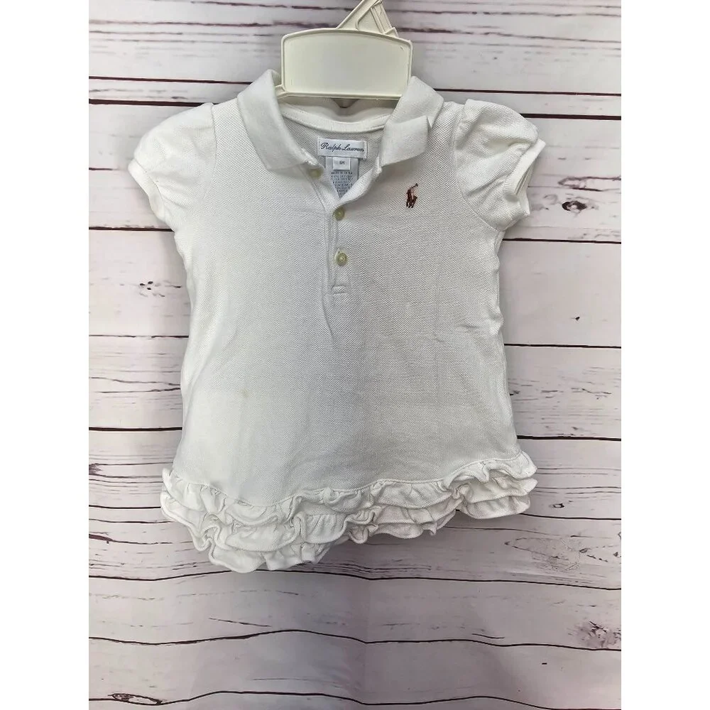 Ralph Lauren Polo White Ruffle Size 6‎ Months Girls Dress